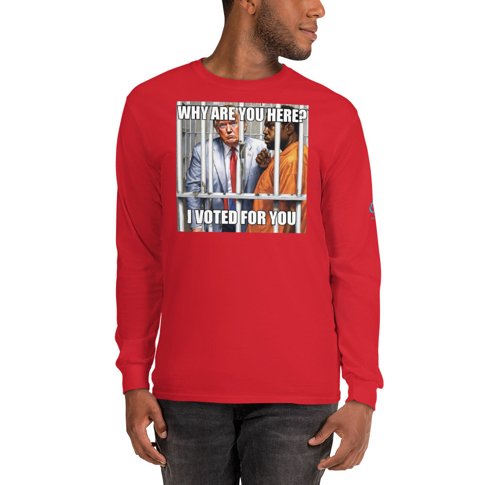 Trump In Jail Men’s Long Sleeve Shirt